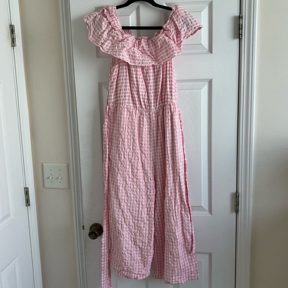 Elizabeth Wilson Designs Pink Gingham Jumpsuit - Picture 3 of 4